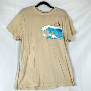 Straight Faded Men’s Short Sleeve Tan T-Shirt Size XL